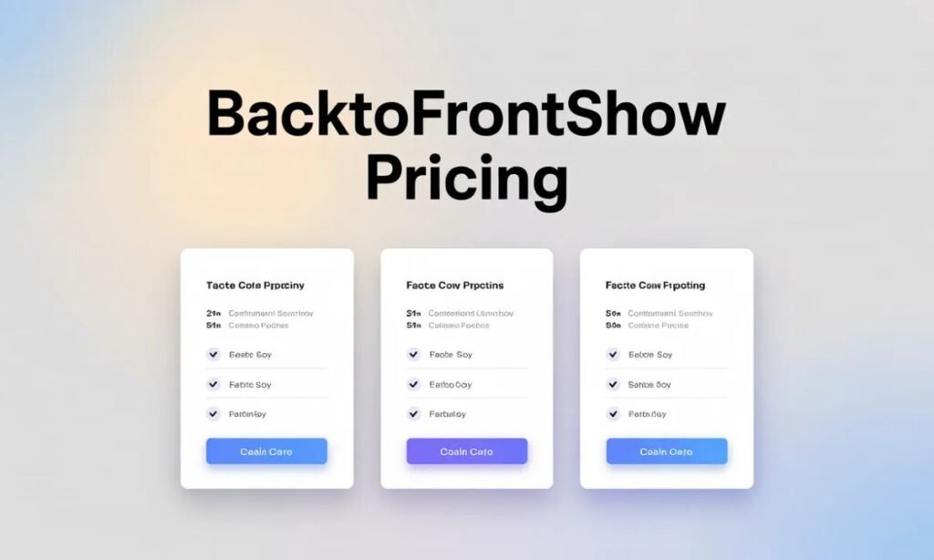backtofrontshow pricing